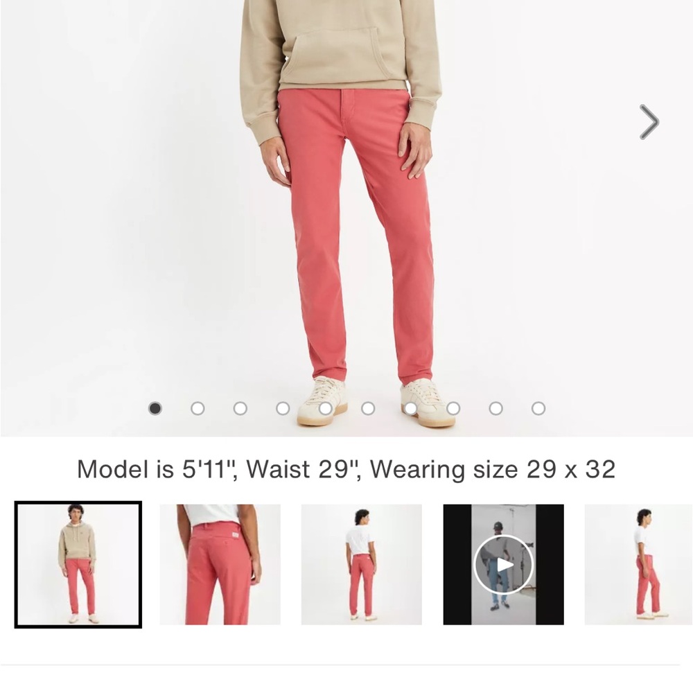 Levi’s XX CHINOS Slim Taper Pants W31 L32 Rose